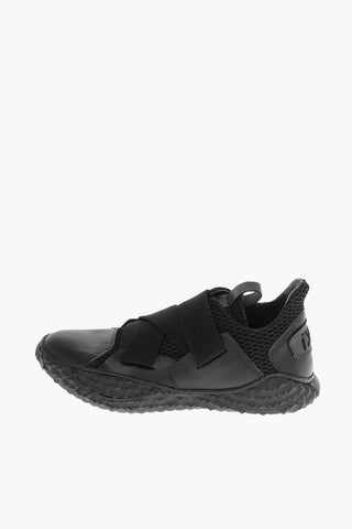 Leather and Fabric SIDNEY/LIMA Sneakers with Elastic Inserts