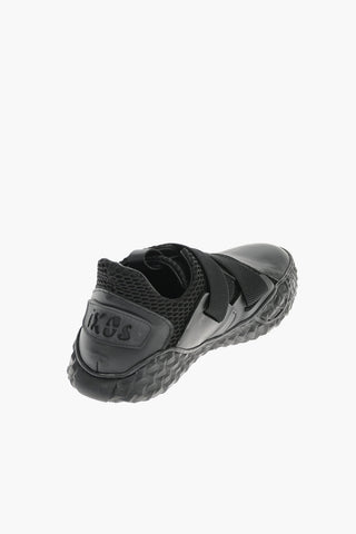 Leather and Fabric SIDNEY/LIMA Sneakers with Elastic Inserts