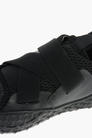 Leather and Fabric SIDNEY/LIMA Sneakers with Elastic Inserts