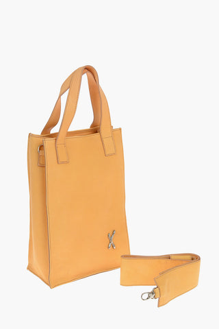 Leather PTERODATTILO Handbag with Removable Shoulder Strap