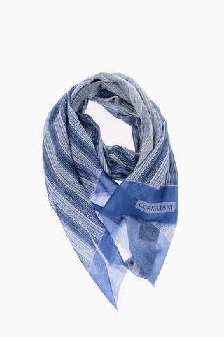Striped Cotton and Flax Scarf
