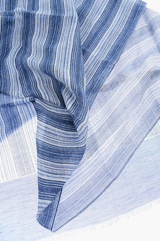 Striped Cotton and Flax Scarf