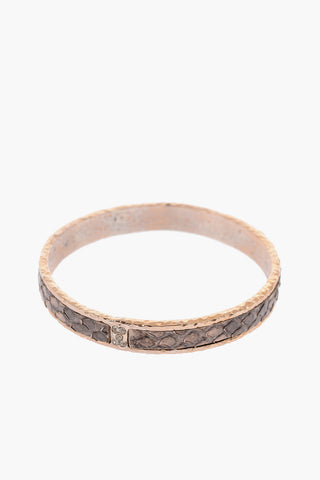 Bracciale alla schiava in Ottone riversitito in pelle di Pitone 