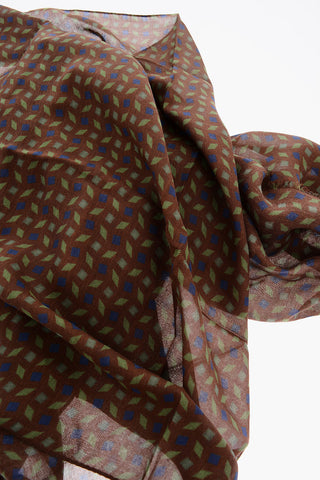 CC COLLECTION Geometric Patterned Cotton Blend Foulard
