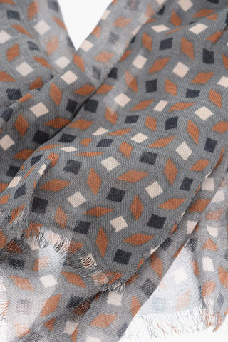 CC COLLECTION Geometric Patterned Cotton Blend Foulard