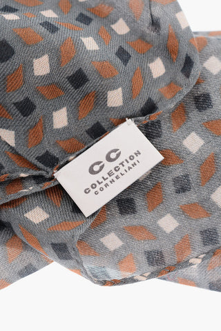 CC COLLECTION Geometric Patterned Cotton Blend Foulard