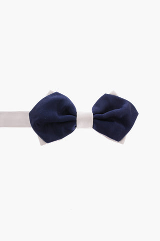 Two-Tone Silk Diamond Point Bow Tie