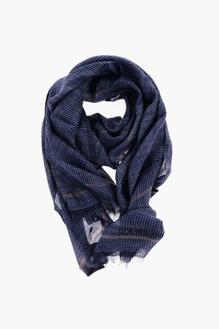 Prince Of Wales Motif Silk and Linen Foulard