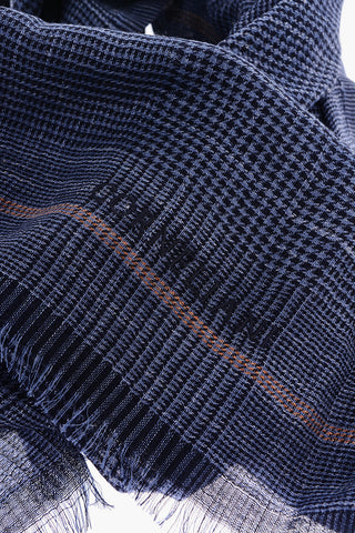 Prince Of Wales Motif Silk and Linen Foulard