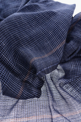 Prince Of Wales Motif Silk and Linen Foulard