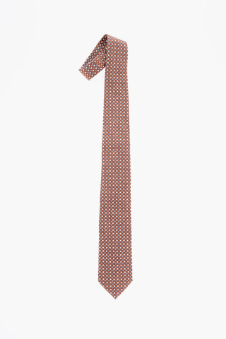 Geometric Patterned Silk Tie