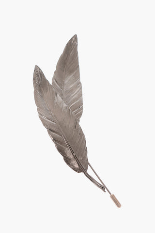 Brass Feather Shaped Brooch