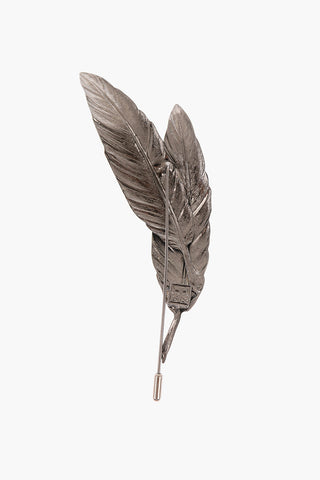 Brass Feather Shaped Brooch