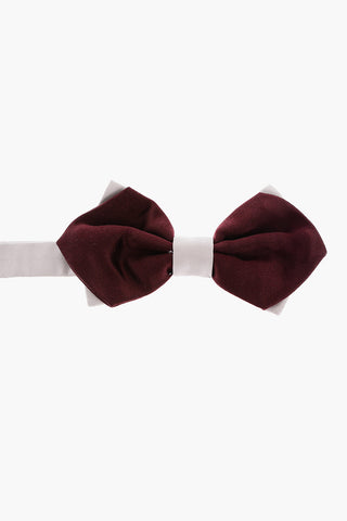 Two-Tone Silk Diamond Point Bow Tie
