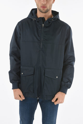 Nylon Anorak with Patch Pocket and Drawstring