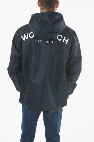 Nylon Anorak with Patch Pocket and Drawstring