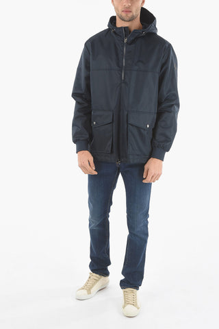 Nylon Anorak with Patch Pocket and Drawstring