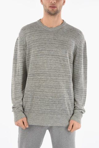 Striped Linen Crew-Neck Sweater