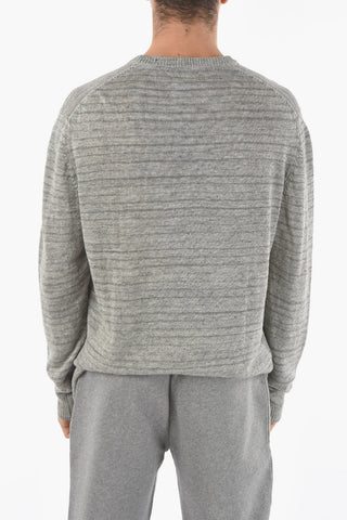 Striped Linen Crew-Neck Sweater
