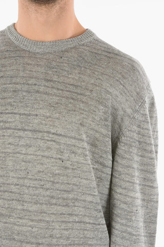 Striped Linen Crew-Neck Sweater