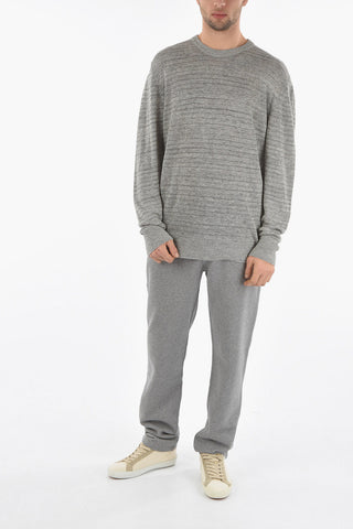 Striped Linen Crew-Neck Sweater