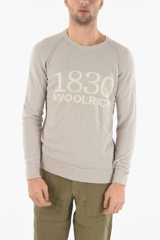 Cotton CURLY Crew-Neck Sweater with Contrasting Logo