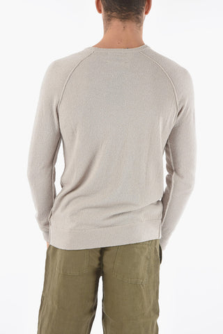 Cotton CURLY Crew-Neck Sweater with Contrasting Logo