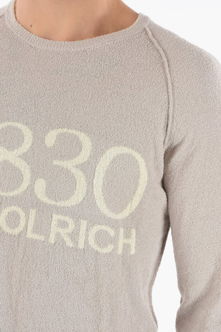 Cotton CURLY Crew-Neck Sweater with Contrasting Logo