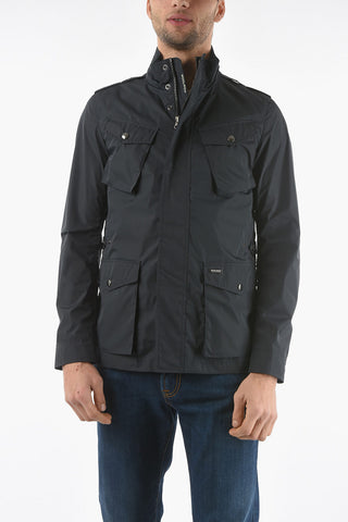 Giubbotto Utility a Tinta Unita con Chiusura a Scomparsa