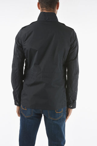 Giubbotto Utility a Tinta Unita con Chiusura a Scomparsa