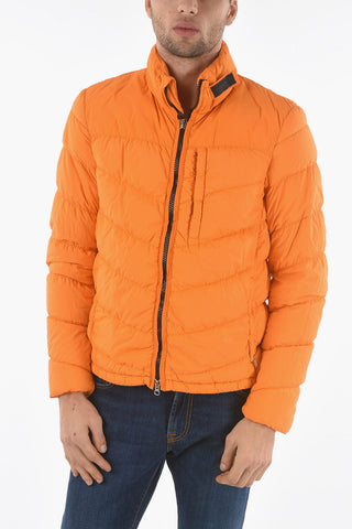 Solid Color SUNDANCE Down Jacket with Contrasting Zipped