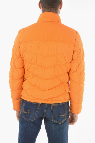 Solid Color SUNDANCE Down Jacket with Contrasting Zipped