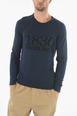 Cotton CURLY Crew-Neck Sweater with Contrasting Logo
