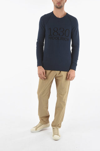 Cotton CURLY Crew-Neck Sweater with Contrasting Logo