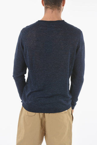 Melange Lightweight Linen Crew-Neck Sweater