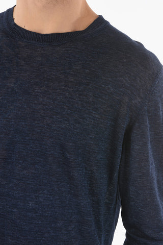 Melange Lightweight Linen Crew-Neck Sweater