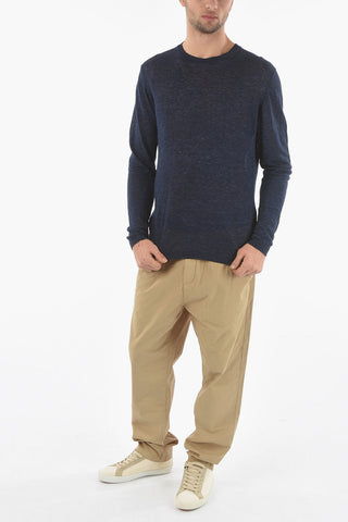 Melange Lightweight Linen Crew-Neck Sweater