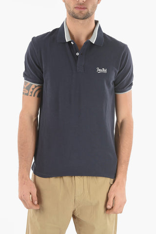 PENN-RICH Solid Color Piquè Cotton Polo Shirt