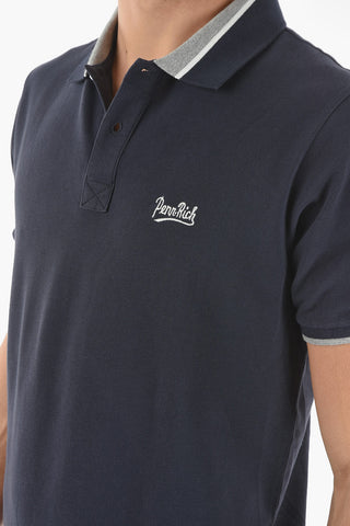 PENN-RICH Solid Color Piquè Cotton Polo Shirt
