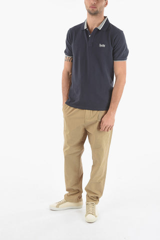 PENN-RICH Solid Color Piquè Cotton Polo Shirt
