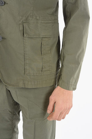 Popeline Cotton 3-Buttons Blazer with Patch Pockets