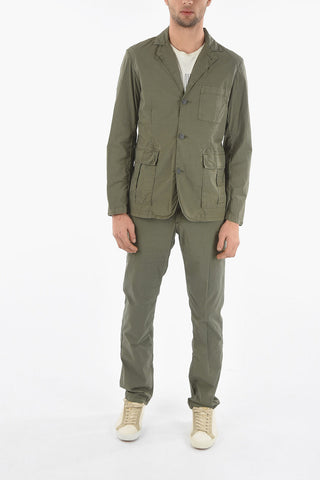 Popeline Cotton 3-Buttons Blazer with Patch Pockets
