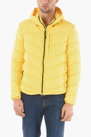 Solid Color SUNDANCE Down Jacket with Contrasting Zipped
