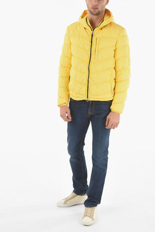 Solid Color SUNDANCE Down Jacket with Contrasting Zipped