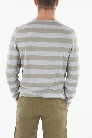Striped V-Neck DRY SLUB Sweater