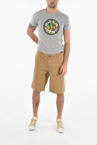 Solid Color Twill Cotton Shorts
