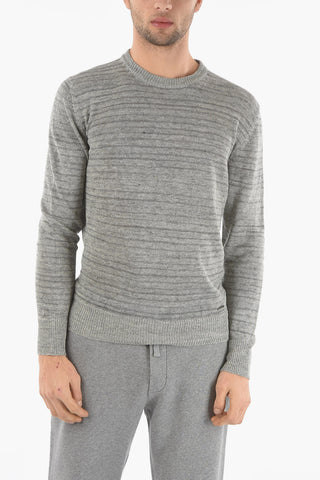 Striped Linen Crew-Neck Sweater