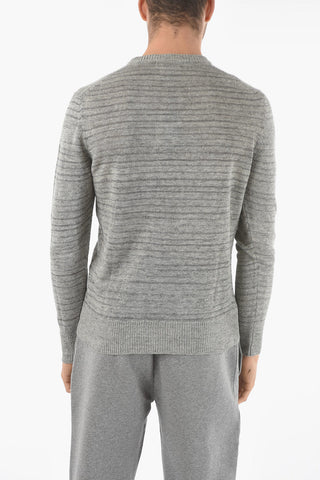 Striped Linen Crew-Neck Sweater