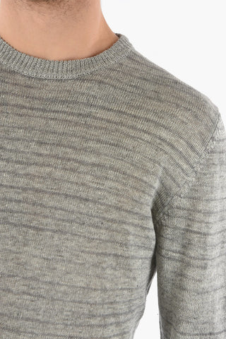 Striped Linen Crew-Neck Sweater