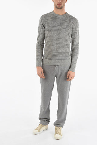 Striped Linen Crew-Neck Sweater